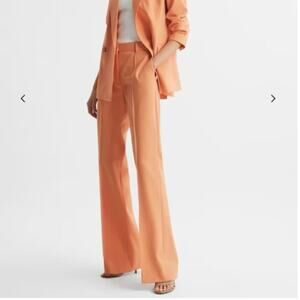 REISS Emmy Wide Leg Tailored Trousers in Orange US 0